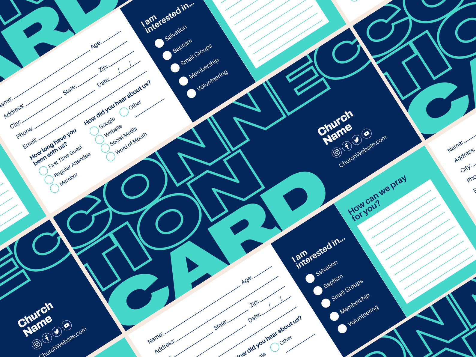 Customizable Connect Card Template for New Visitors in Your Church - Etsy