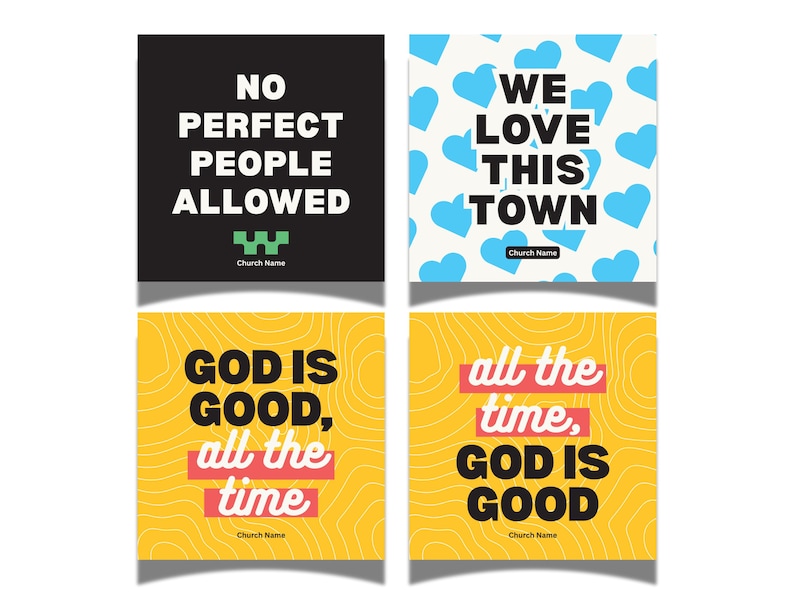 Church Welcome Sign Bundle Canva Templates | 20 Handheld Greeter Signs ...