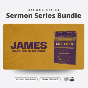 Sermon Series Bundle for Sunday Editable Slides and Social Graphics for Churches Religious Canva Templates