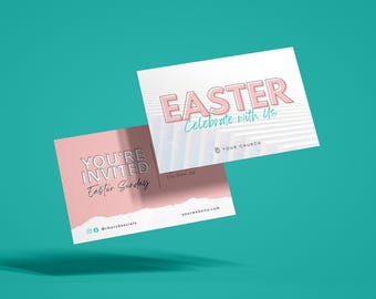 Editable Easter Sunday Church Flyer Template: Canva Invitation (Digital Download, 5x7 Postcard)