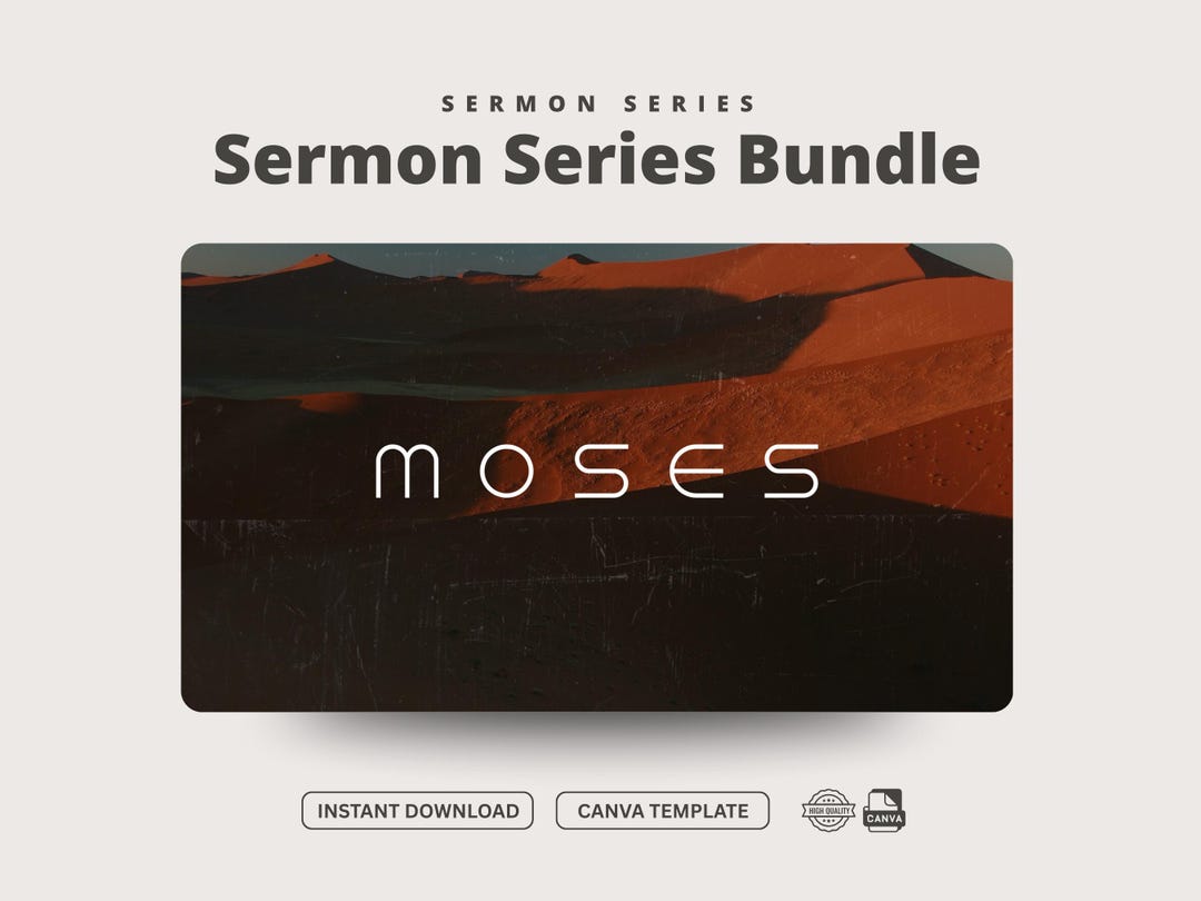 Sermon Series Bundle – Moses Editable Canva Slides & Social Media ...