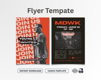 Bearbeitbare Kirche Event Flyer Vorlage: 5x7 Canva Design (Digitaler Download)