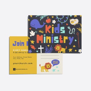 Convite para Ministério Infantil - Modelo Canva totalmente editável para convite de igreja e recurso para ministério infantil
