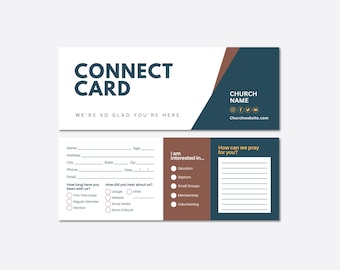 Editable Church Connect Card Template: Canva Design (Digital Download)