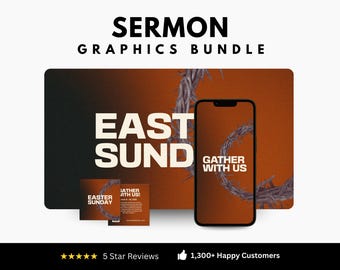 Paquete de gráficos de Canva para la serie de sermones de Pascua / Diapositivas para la iglesia del Domingo de Resurrección (1920 x 1080) + Publicaciones en redes sociales + Historia + Tarjeta de invitación