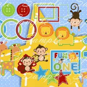 101 Dateien! Fun to be one Clipart & Collage, drucken und schneiden, DIY Bilder zum Geburtstag, Dekoration, Aufkleber, Poster, Einladungen