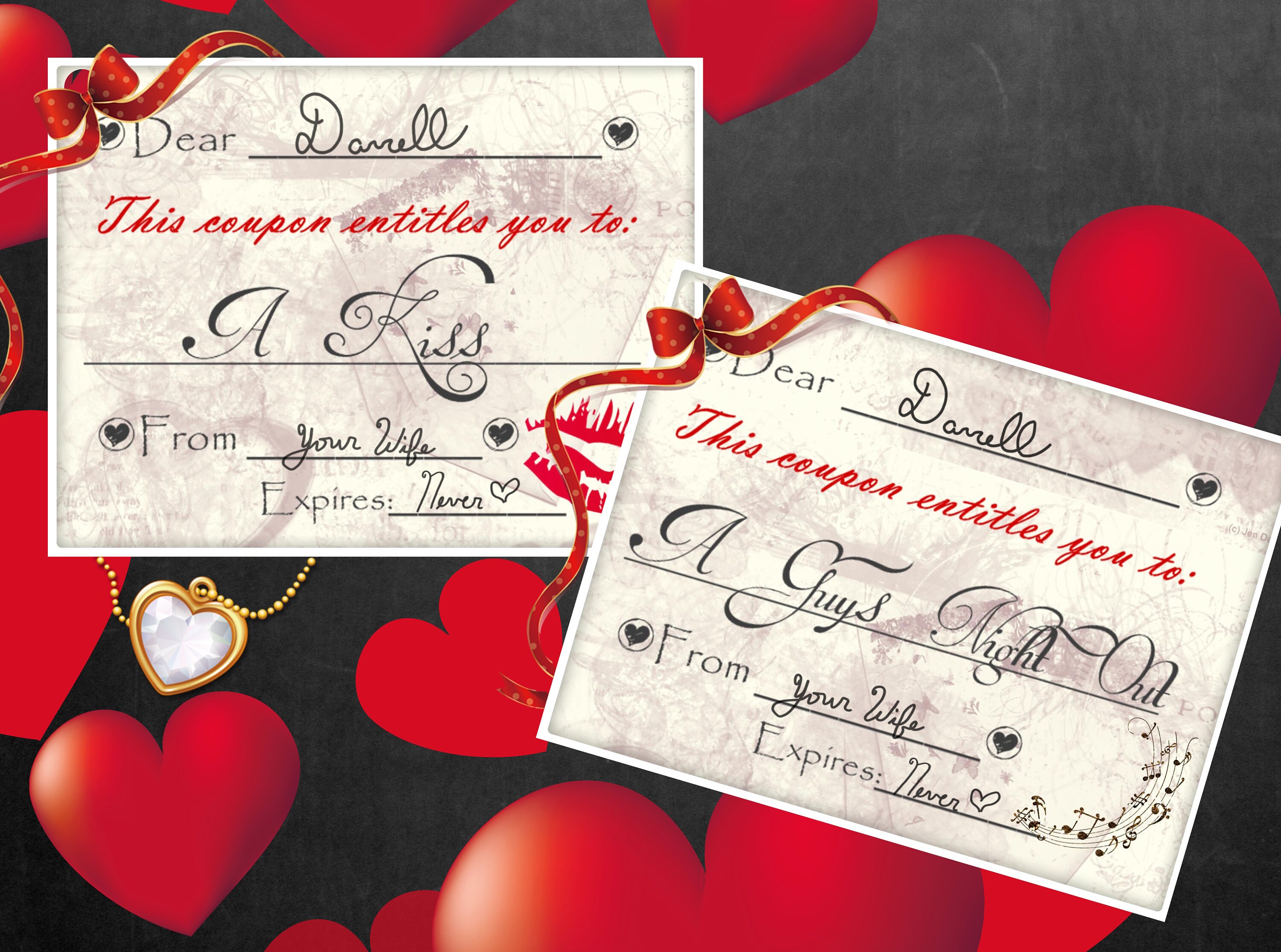 Blank Printable Naughty and Nice Coupons, Book of Favors and Treats You