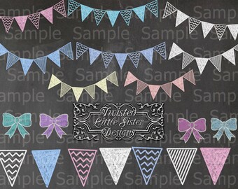 19 PNG files Banner Chalk art, Digital props "Banner collection" first birthday chalkboard clipart graphics, newborn chalkboard, milestone