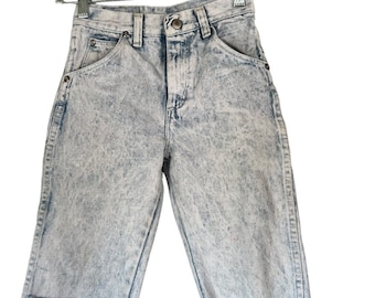 Vintage 80er 90er Kinder Acid Wash Cowboy Jeans mit weitem Bein