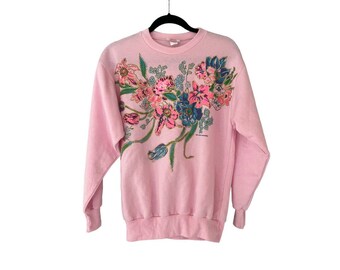 1991 Mayfair Industries Vintage Painted Floral Crewneck Sweatshirt