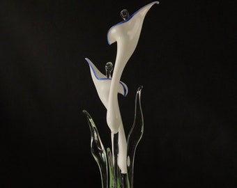 Calla Lilies Handblown Glass Sculpture