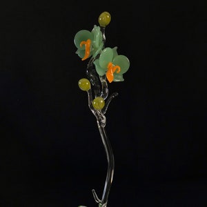 Orchids Handblown Glass Sculpture