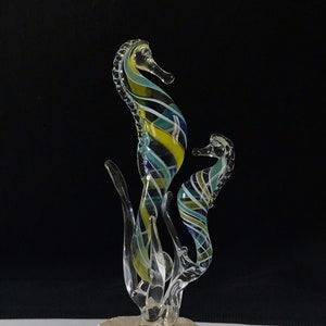 Seahorse & Baby Handblown Glass Sculpture