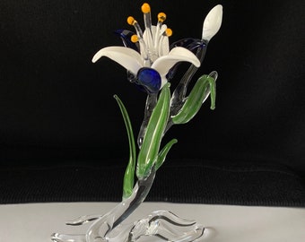 Lily Handblown Glass Sculpture