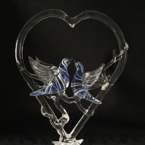 Dove Cake Top Handblown Glass Sculpture