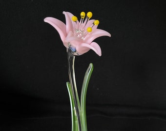Lily Handblown Glass Sculpture