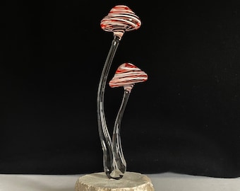 Mushrooms Handblown Glass Sculpture