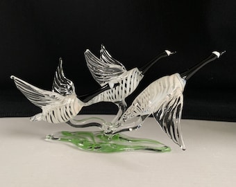 Flying Geese Handblown Glass Sculpture
