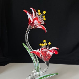 Lilies Handblown Glass Sculpture