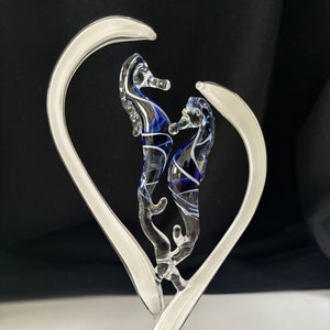 Seahorse Cake Top Handblown Glass Sculpture