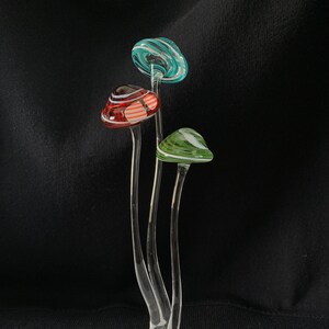 Large Triple Mushroom Handblown Glass Sculpture