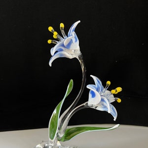 Lily Flower Handblown Glass Sculpture