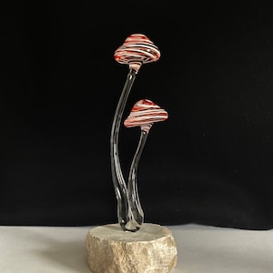 Mushrooms Handblown Glass Sculpture