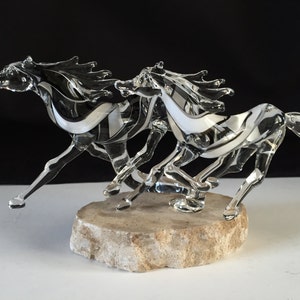 Running Horses (Large) Handblown Glass Sculpture