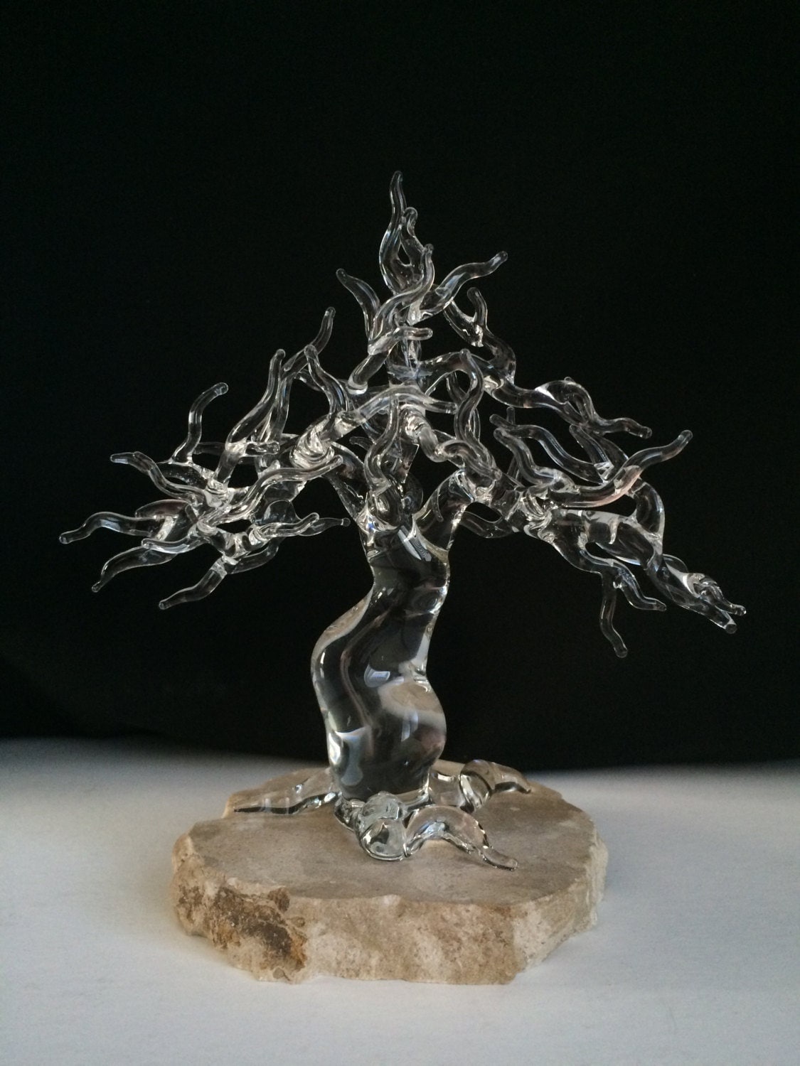 Bonsai Tree Handblown Glass Sculpture - Etsy