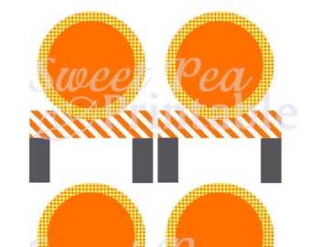 Instant Download - Construction Birthday Party - Barricade Food Labels - Instant Download