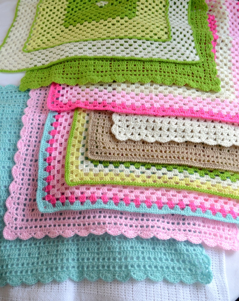 Hand Crocheted Doll Blanket size 16.5x 16.5 Etsy