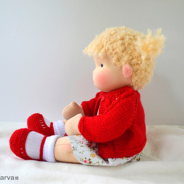 RESERVED. Custom order for Jessica: 15" (38 cm) Waldorf baby doll. Final payment.