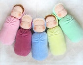 11"(27 cm) Waldorf Doll Sleeping Baby.Cloth doll-rag doll-handmade doll-soft doll-waldorfpuppe-Steiner doll-baby gift-swaddle doll-sleep toy