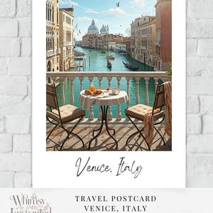 Postal de Venecia, Italia, Tarjeta de felicitación, Postal de viaje, Postal ilustrada, Impresión de Venecia para decoración del hogar, Mini Polaroid de viaje, Canal de Venecia
