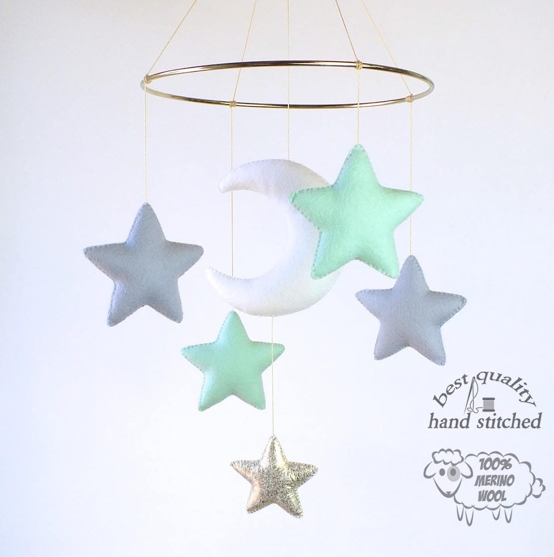 Mobile Bebe Mobile Pour Bebe Or Gris Blanc Menthe Mobile Etsy Mobile Bebe Mobile Pour Bebe Or Gris Blanc Menthe Mobile Etsy