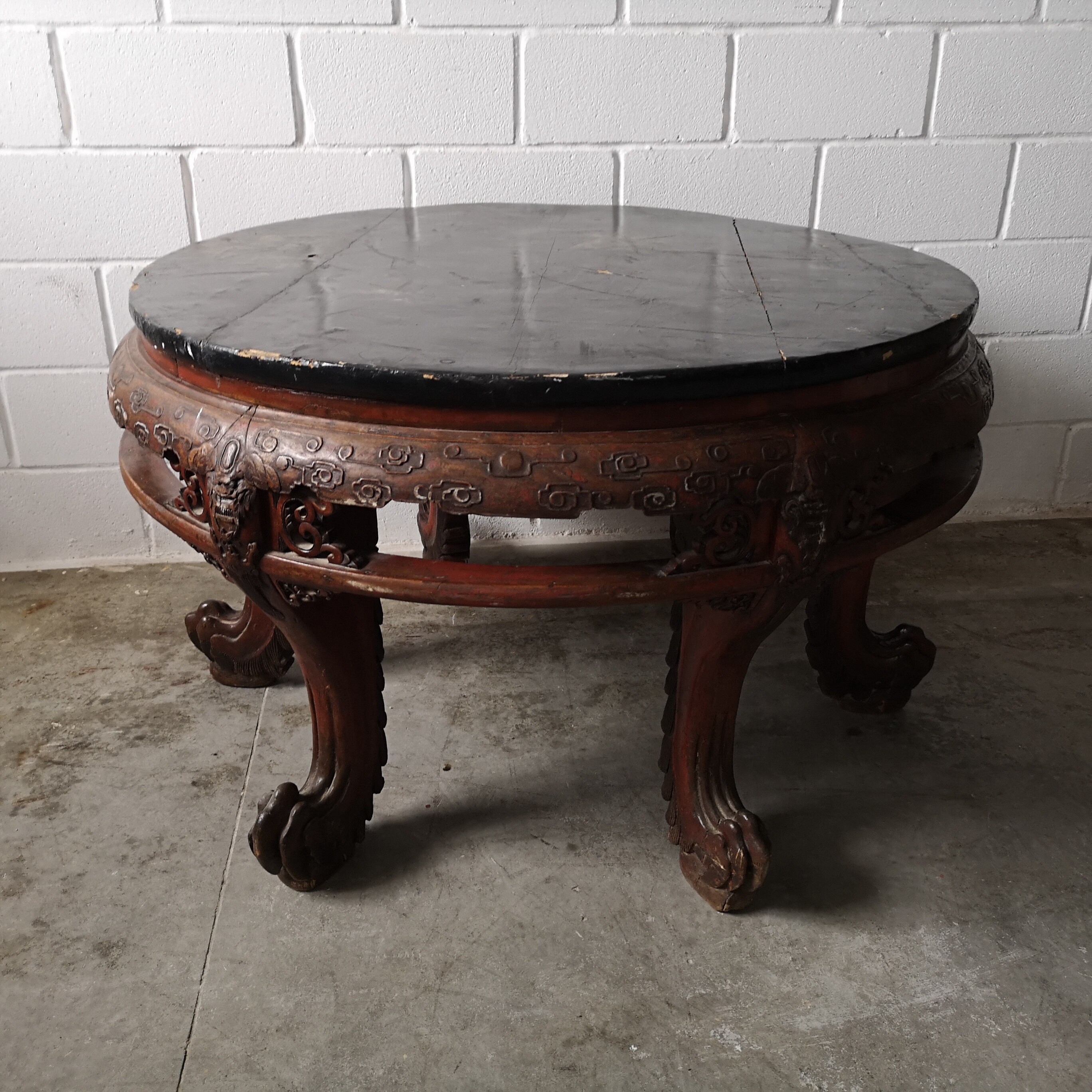 Rare Antique Chinese High Round Table Carved legs Etsy