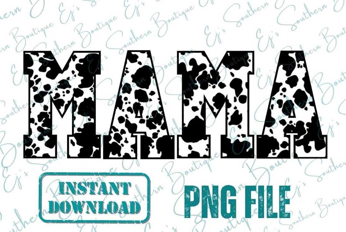 MAMA Cowhide Png, Black Cowhide, MAMA and Mini, Black Cow Print Mama - Etsy