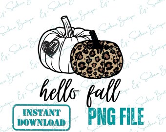 hello fall png, fall leopard pumpkin png, Fall PNG, Autumn PNG, love fall PNG