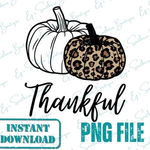 Thankful fall png, fall leopard pumpkin png, Fall PNG, Autumn PNG, love fall PNG, instant download