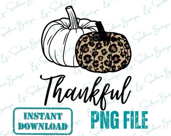Thankful fall png, fall leopard pumpkin png, Fall PNG, Autumn PNG, love fall PNG, instant download