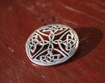 Celtic brooch - shawl pin - cloak pin - Medieval jewelry- Viking SCA sterling silver brooch - Elven brooch- Medieval Viking SCA brooch