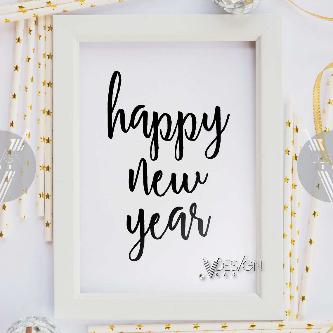HAPPY NEW YEAR Printable Sign {instant Download} {printable} {script ...