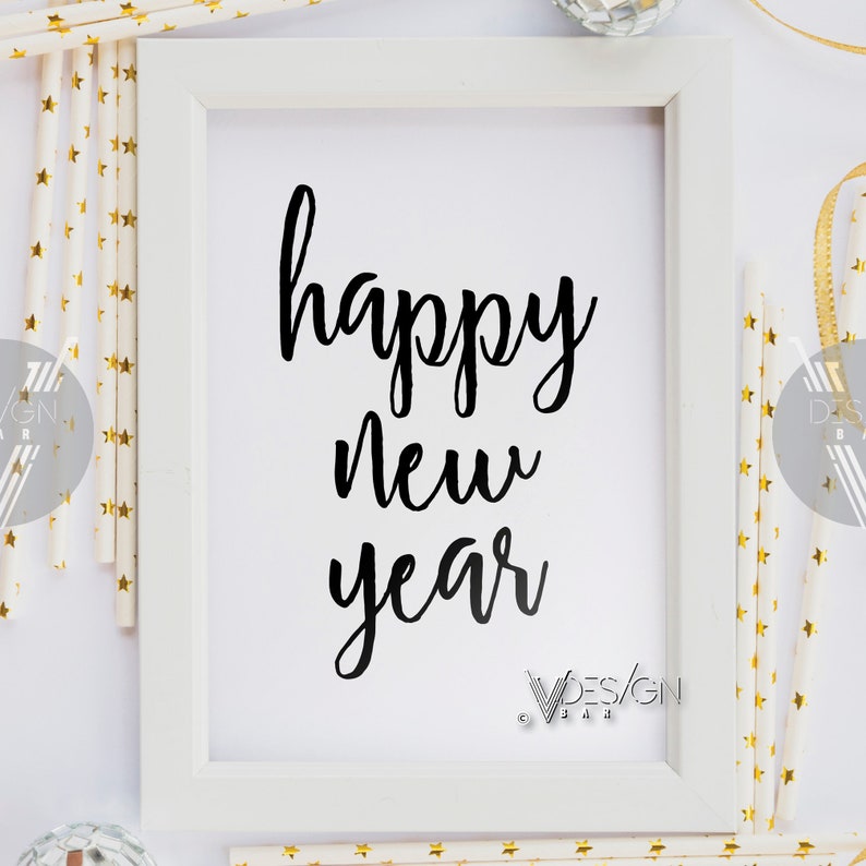 HAPPY NEW YEAR Printable Sign {instant Download} {printable} {script ...