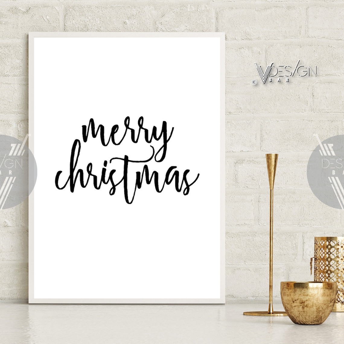 MERRY CHRISTMAS Printable Sign {instant Download} {printable} {script ...