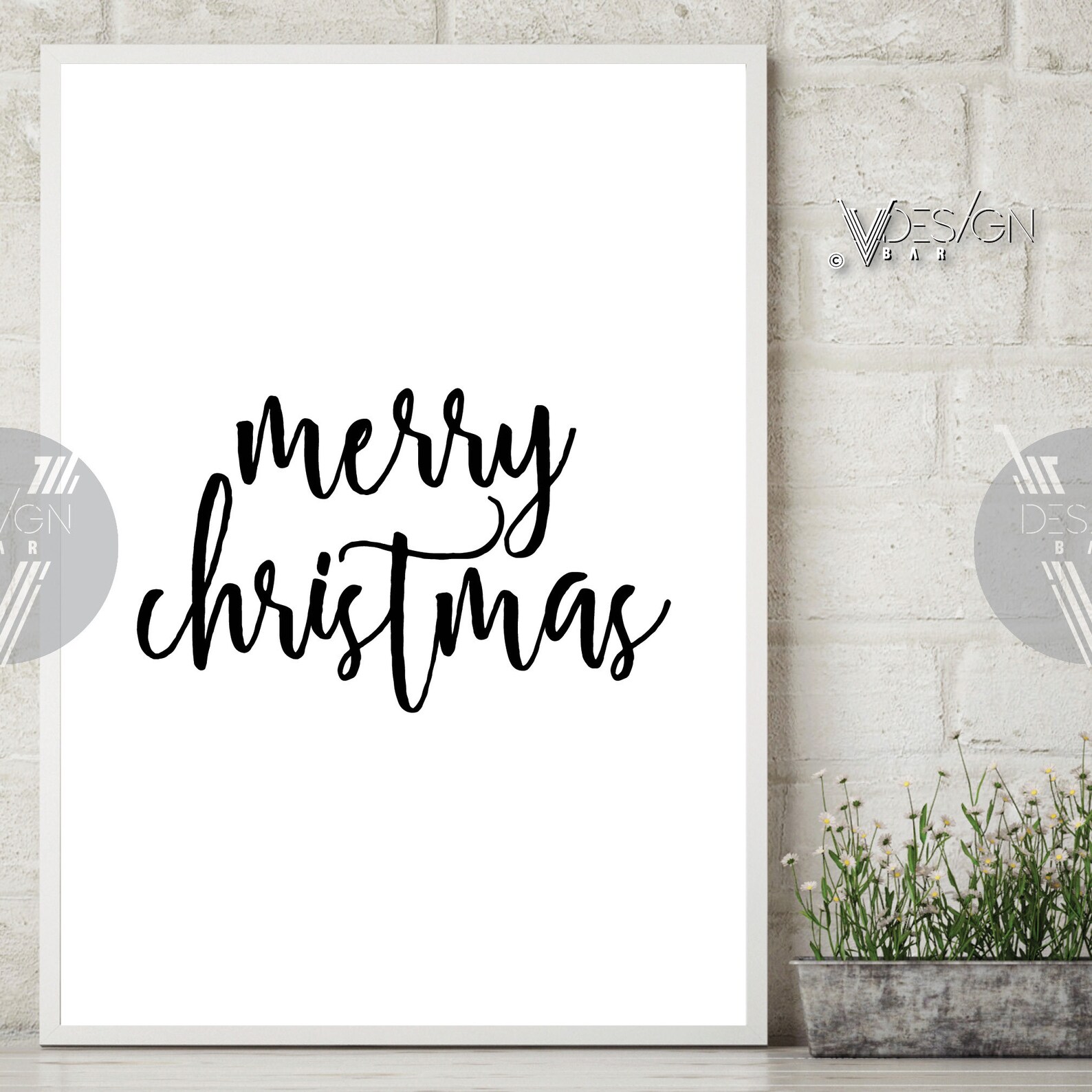 MERRY CHRISTMAS Printable Sign {instant Download} {printable} {script ...