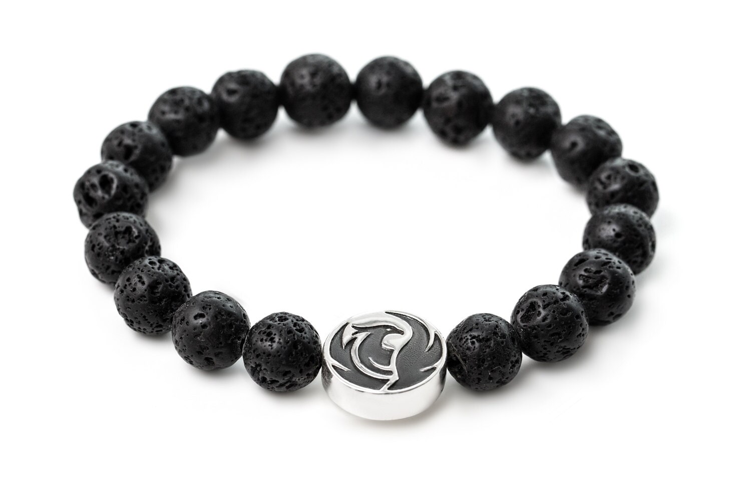 Lava Stone Bracelet Phoenix Mens Bracelet Sterling Silver Etsy