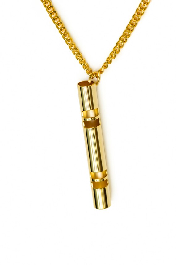 Tube bar necklace 24K Gold plated Vertical tube pendant Etsy