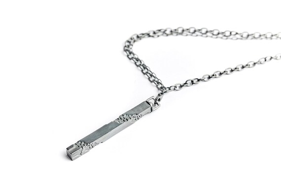 Bar Necklace Sterling Silver Unisex 