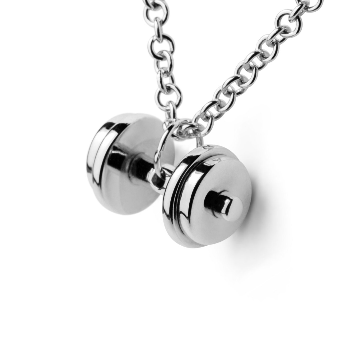Sterling silver MULTI PLATES DUMBBELL charm Necklace Pendant Etsy