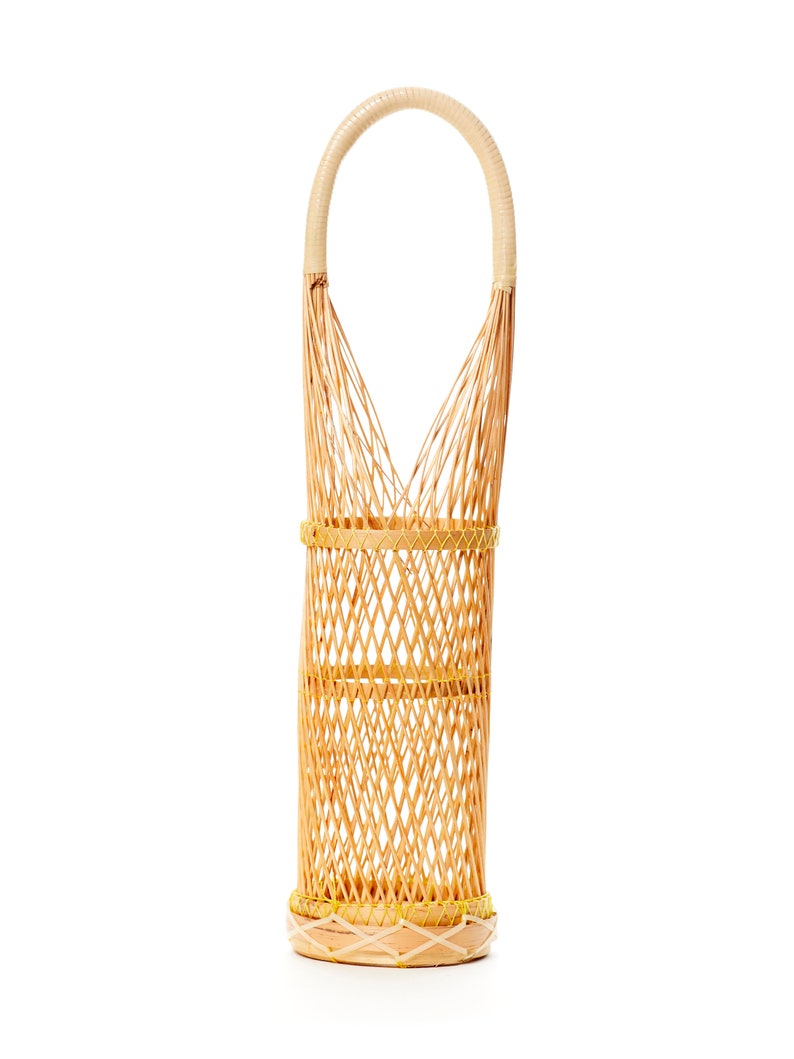 Wicker Wine Basket Vintage Rattan Wine Carrier Woven bottle Etsy